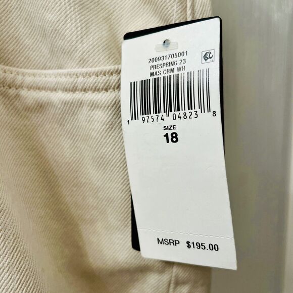 Lauren Ralph Lauren Women’s 18 Relaxed Taper Ankle Jean Cream Wash Print $195 - Picture 7 of 12